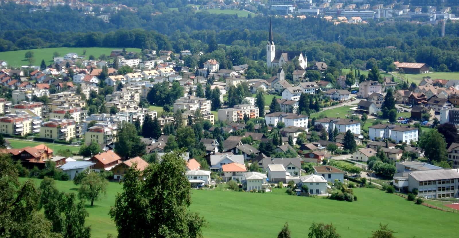 Blick auf das Dorf Abtwil