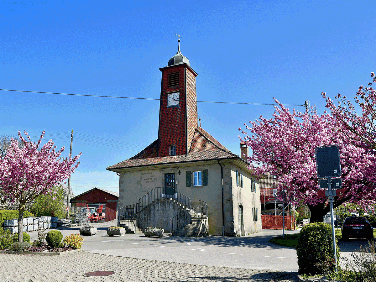 La maison de commune de Bottens (VD), en Suisse.