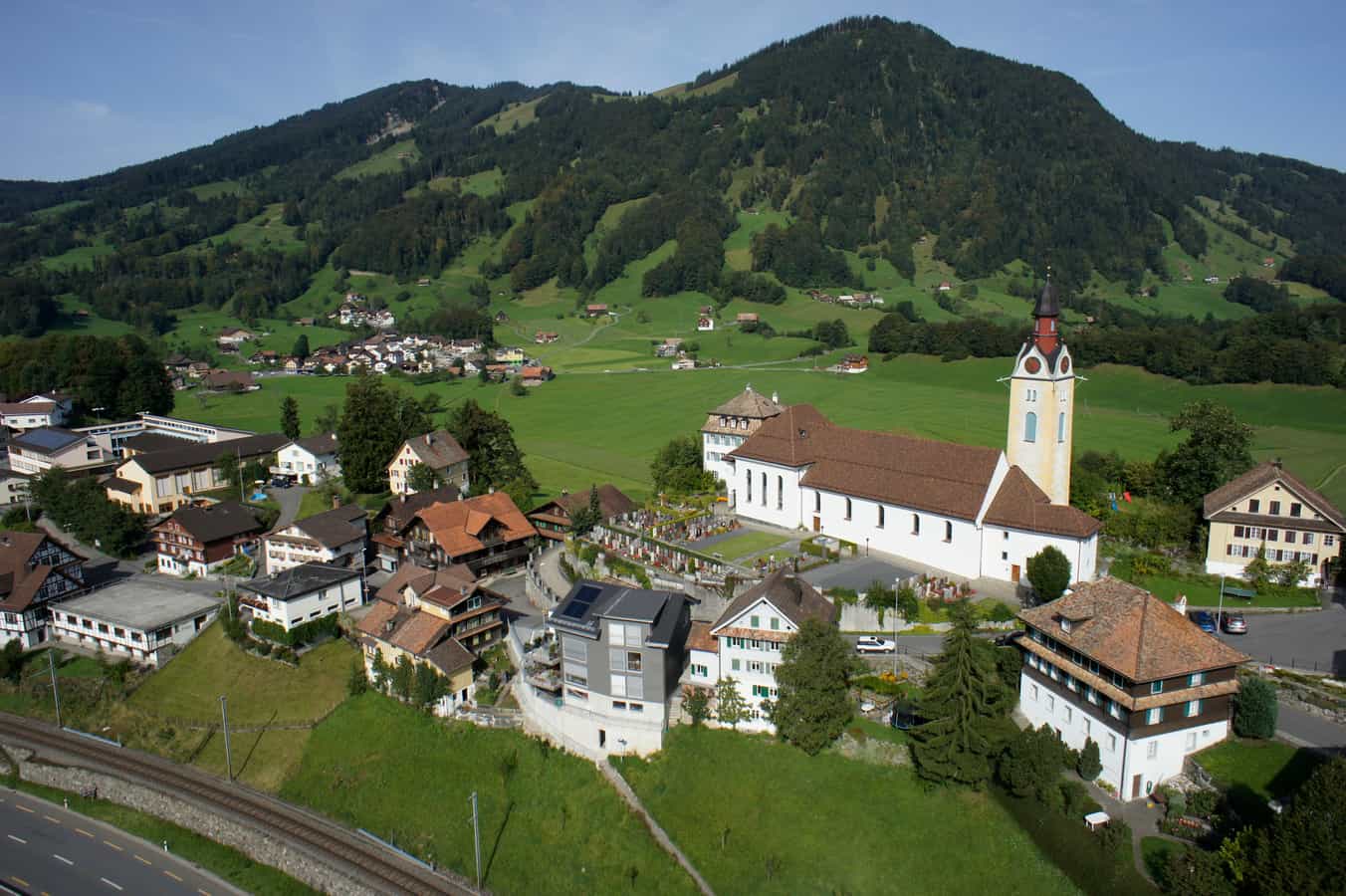Dorf Sattel Luftaufnahme 2011