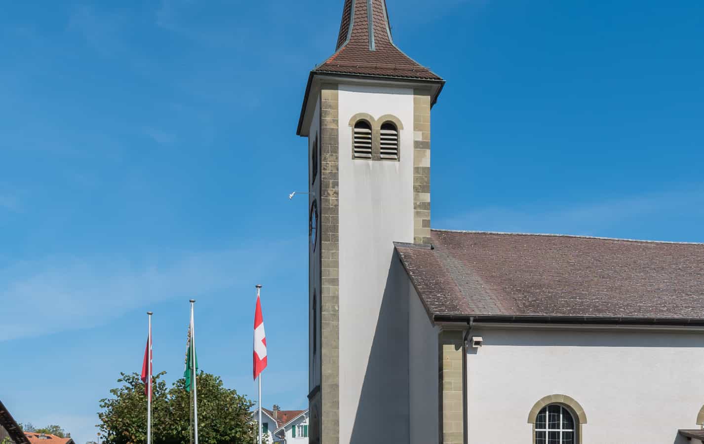 Kirche von Forel-Lavaux, Kanton Waadt, Schweiz