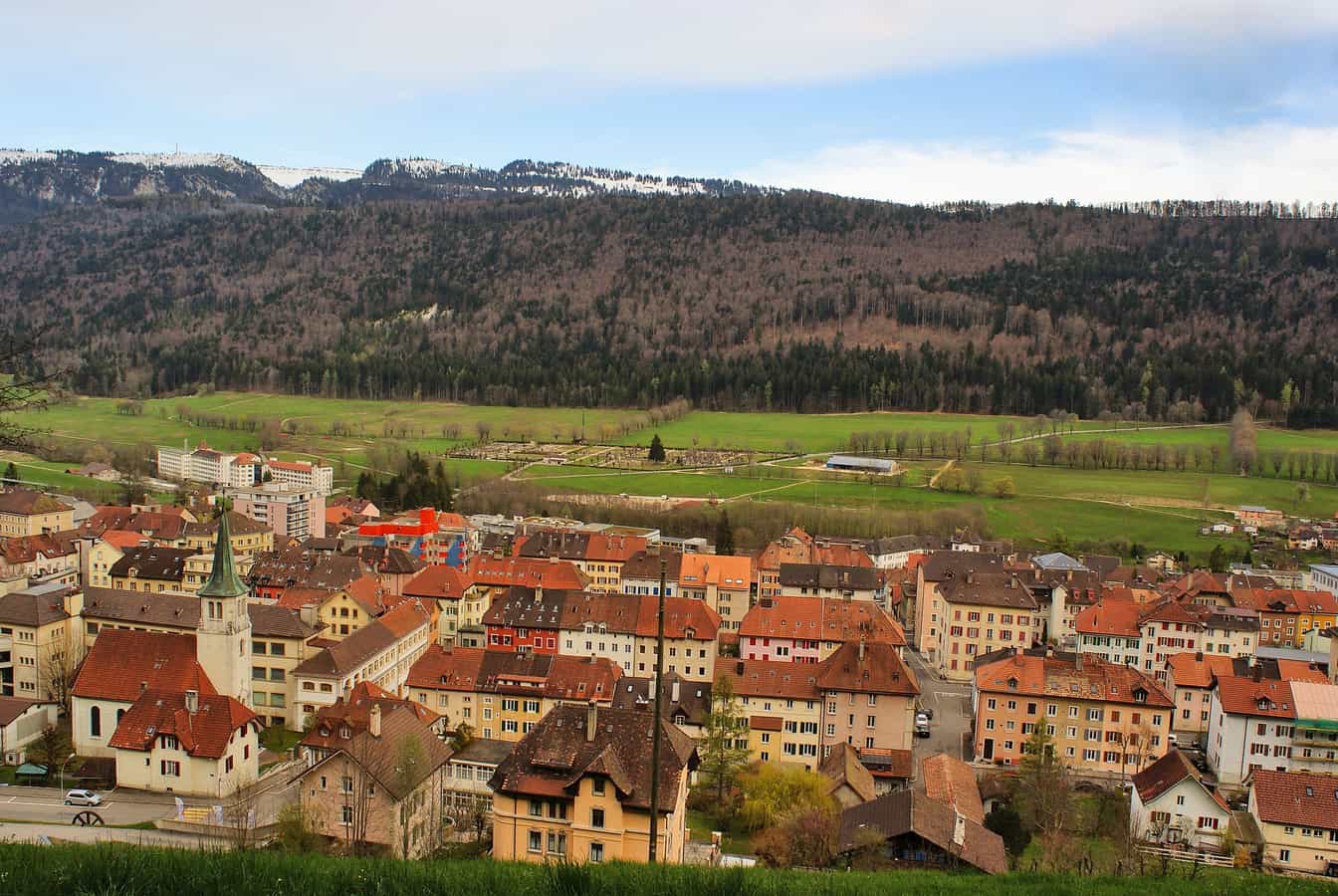 Photo of Saint-Imier taken from nearby Mont Soleil.